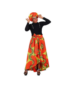 African Ankara Print Skirts for Women Maxi Dashiki Long Skirt Fashion Elegant Elastic Waist