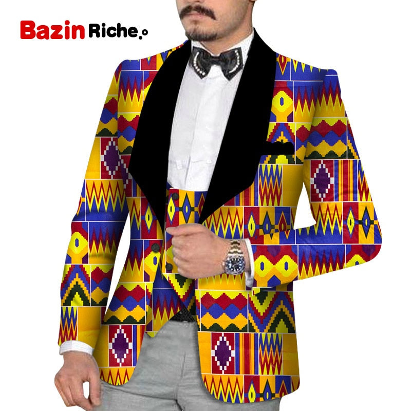 Men s Slim Fashion Party Wedding African Traditional Tribal